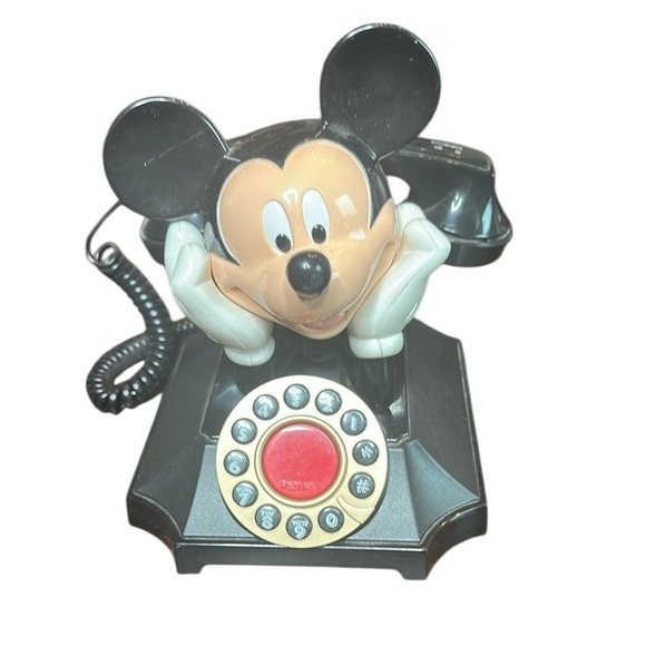 Disney Mickey Mouse Black and Red Vintage Phone - Picture 3 of 9